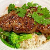 Teriyaki · Your choice of protein, grilled and served with jasmine rice, carrots, broccoli, and teriyak...