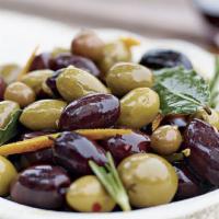 Marinated Mixed Olives · Chile de árbol, Rosemary