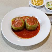 Stuffed Pepper · Green bell pepper(s) stuffed with Grandma’s homemade meatloaf and topped with a tomato gravy...