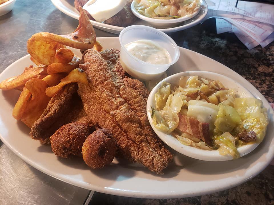 Catfish · 2 filets grilled with choice of style. Served with 2 sides, tartar sauce and hushpuppies.