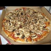 Mushroom Pizza · made of mozzarella cheese,mushrooms,marinara sauce.