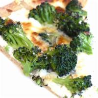 White Broccoli Pizza Slice · Made of mozzarella cheese,broccoli,ricotta cheese.