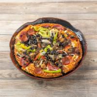 King Arthur's Supreme® Pizza · Pepperoni, Italian sausage, salami, linguiça, mushrooms, green peppers, onions, black olives...