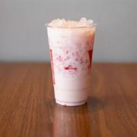 Strawberry Horchata · Fresh Strawberries with our house-made horchata.