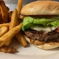 Sticky Burger · We start with our fresh 8 oz. Angus patty topped with peanut butter, bacon and provolone on ...