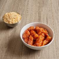 Sesame Chicken White Meat · Served with steamed, fried or brown rice. Hot and spicy.