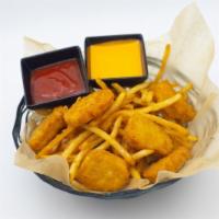Chicken Nugget Basket · Skinny fries with chicken nuggets served with spicy mayo & ketchup