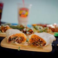 Burrito Combo · Flour Tortilla, Choice of meat, rice, beans and one drink