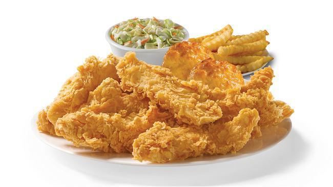 10 Piece Texas Tenders™ Meal · 10 Texas Tenders™, our new recipe of our handcrafted classic marinated in buttermilk, perfectly seasoned, served with your choice of any 2 large sides and 2 scratch made Honey-Butter Biscuits™.