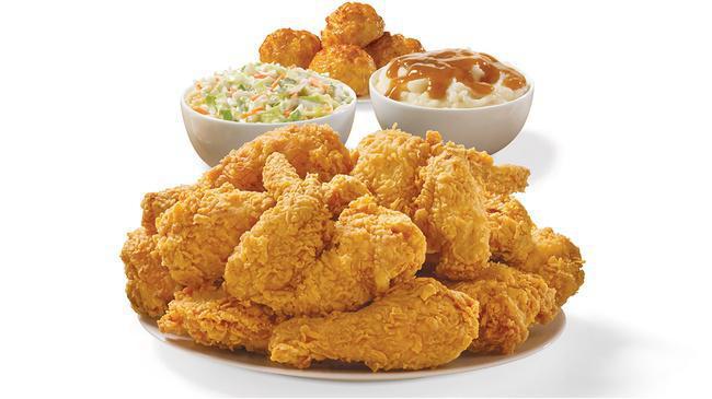 12 Pieces Mixed Chicken Meal · Family of 4? Get enough for seconds with our 12 piece mixed meal. Comes with your choice of any 2 large sides and 4 scratch made Honey-Butter Biscuits™.  Chicken only also available.