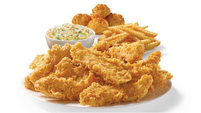 16 Piece Texas Tenders™ Meal · 16 Texas Tenders™, our new recipe of our handcrafted classic marinated in buttermilk, perfectly seasoned, served with your choice of any 2 large sides and 4 scratch made Honey-Butter Biscuits™. 