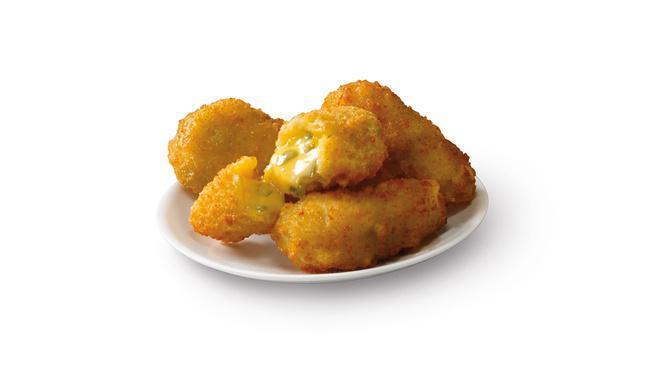 Jalapeño Cheese Bombers®  · Not gonna lie, this one's a total crowd pleaser. Fried spicy jalapeño bits and creamy cheddar cheese. Arguably one of the top triggers of 