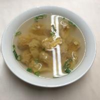 Shanghai Mini Wonton Soup（小馄饨） · Seasend broth with filled wonton dumplings.