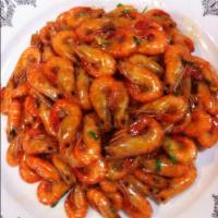Fried Live Shrimp in Brown Sauce（活跳油爆虾） · 鲜活游说虾制作