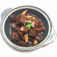 Baby Bamboo with Pork in Brown Sauce（小竹笋红烧肉） · Savory sauce.