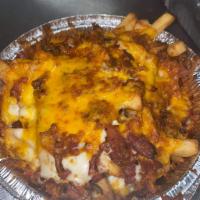Monte Carlo Fries · The delicious love child of the cheddar bacon fries and the Vegas fries. A heaping pile of t...