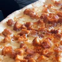 Buffalo Chicken Pizza · Chicken tossed in our Buffalo sauce and topped with mozzarella cheese. Served with a side of...