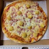 Hawaiian Pizza · Pineapple and ham.