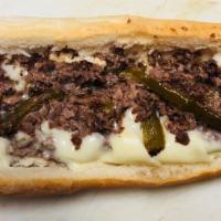 Cheesesteak  · Your choice of 3/4 lb. of chicken steak or beef steak on a fresh 12