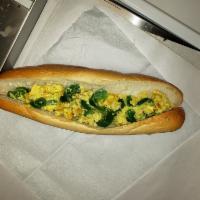 Peppers and Eggs Sandwich · Served on fresh long roll.