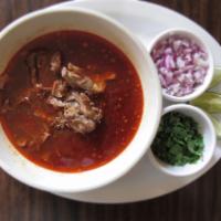 Birria de Res · Beef stew comes with homemade tortillas flour or corn. Birria de Res en caldo con tortillas ...