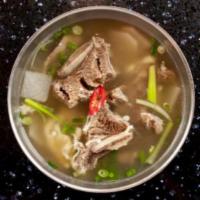 Kalbi Tang · Beef ribs, and white radishes in beef bone broth stew.