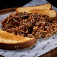 Pork Platter · Pulled Pork Shoulder Smoked and Cooked Slow. Includes Big Butter Toast and Choice of BBQ Sau...