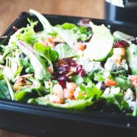 Mixed Spring Salad · Spring mix, romaine, gorgonzola, toasted almonds, tomato, cranberries. Balsamic vinaigrette ...