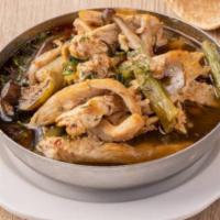 ORM · Chicken, Lao eggplant, green bean , scallion, mushroom, basil, light dill soup and sticky ri...