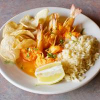 Camarao Grelhado · Grilled shrimp.
