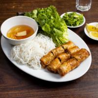 Nem Cua (Chai Gio) · Fried imperial rolls with vermicelli noodle, lettuce, mint and cilantro.