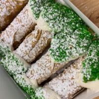 Cannoli's · Always made fresh to order never pre made. Crisp, delicately fried pastry shell filled with ...