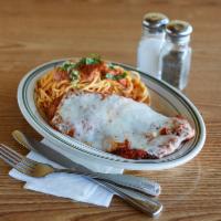 Eggplant Parmigiana · Garden fresh layers of sliced eggplant dipped in an egg batter 