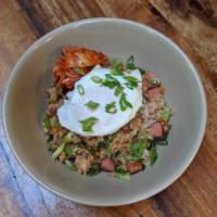 Fried Rice Bowl - Portuguese Sausage · Fried Rice with Onion, Carrots, Celery & Sesame Oil and Choice of Spam, Portuguese Sausa...