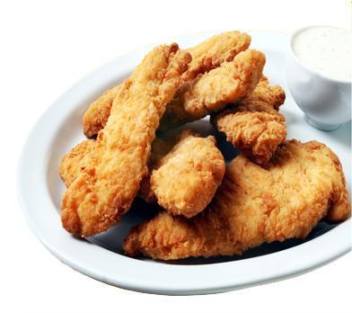 Chicken Tender · Served with ranch or BBQ sauce.