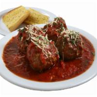 4 Meatballs · Served with marinara sauce & garlic bread.
