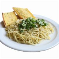 Spaghetti Pasta · Spaghetti Pasta with your choice of sauce, served with a side of garlic bread.