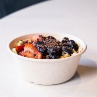 2.Berry Hemp Bowl · Almond or Oat Mylk, Banana, Mango, Açaí, Raw Honey blended together, topped with Hemp Seeds,...