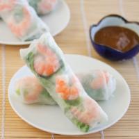 A2. Soft Spring Roll · 2 pieces. Shrimp or tofu. Soft rice paper wrapped with vermicelli, lettuce, carrot, and cucu...
