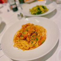 Spaghetti with Lobster Pasta · Tomato, chili flake, and basil.