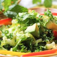 Garden Quinoa Salad · Organic quinoa, organic black beans, organic romaine lettuce, cabbage, parsley, carrots, tom...