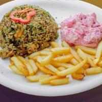 Cantonese Rice · Fried rice mixed with ham, chicken, shrimp, and soy sauce Cantonese or Costa Rican style. 2 ...