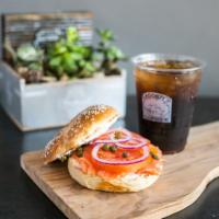 The Lox Sandwich Lunch · Smoked salmon, tomatoes, red onions, cream cheese and capers.