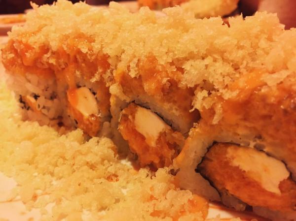 Spicy 2 in 1 Roll · Spicy salmon, cream cheese inside, spicy tuna on top with crunchy. 