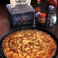 Rosati's Meat Mania Pizza · Gourmet Italian sausage, meatball and pepperoni with bacon on top.