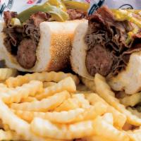 Rosati's Combo Sandwich · Rosati’s Italian sausage link and beef on Italian bread with sweet peppers.