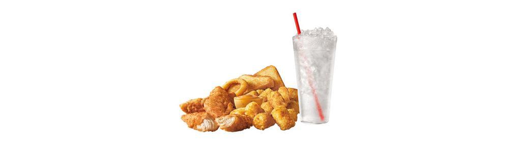 #11 Crispy Tender (3 or 5 Piece) · Includes entree, medium tots or fries, and medium soft drink.