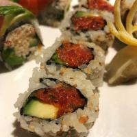 Spicy Salmon with Avocado Roll · 