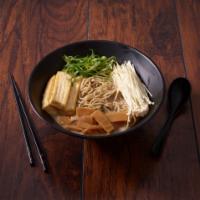 Vegetable Ramen · Vegetable broth with tofu, menma (seasoned bamboo shoots), scallions and wood ear mushroom.