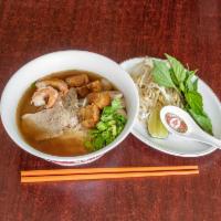 5. Pho Rice Noodle Soup Combination · Served with meatballs, beef brisket, and crispy pork belly.